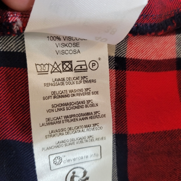 Saint James Plaid Button down top - Picture 6 of 7